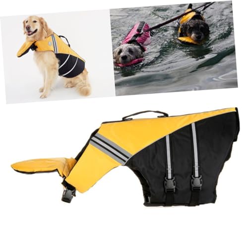 Beavorty Strand-Tanktops Rettungswesten Für Hunde Jacke Lebensretter Oberflächenskimmer-Aquarium Verstellbarer Handgriff Piratenkostüm Für Hunde Warnweste Welpe Badeanzug Haustier von Beavorty