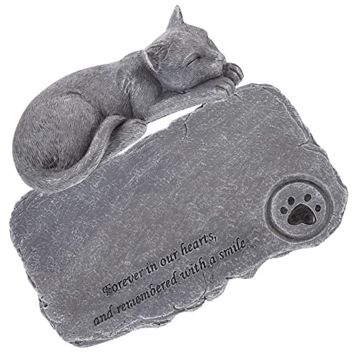 Beavorty Kätzchen Hund Ornament Erinnerungsmarker Für Haustiere Gedenkstein Trittsteine ​​im Freien Verlust des Hundedenkmals Haustier-tribut-Statue Garten Haustier Katze Kunsthandwerk Harz von Beavorty