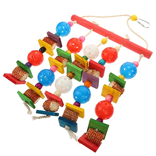 Beavorty Papagei Spielzeug Papageienspielzeug Vogelbissspielzeug Sittich Spielzeuge Papagei Ablenkungsspielzeug Vögel Ablenkungsspielzeug Backenzahn Kleiner Papagei Plastikkugel hölzern von Beavorty