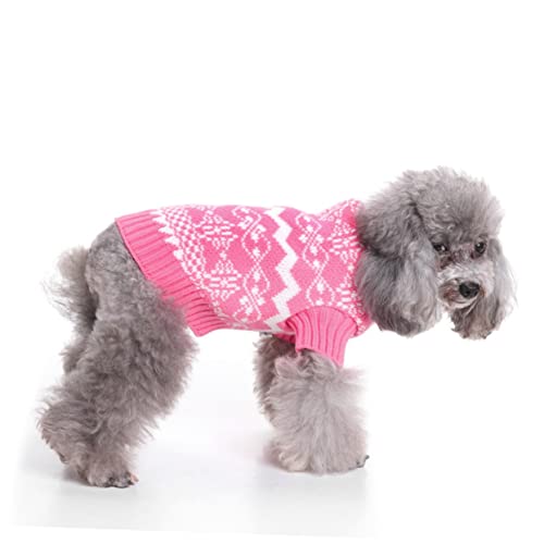 Beavorty Kostü Hundekleidung Hasenpfoten-Pads Hunde-Dinosaurier-Kostü Kleidung Hundekleidung Pullover mit hohem Kragen Winterkleidung für Haustiere Elch Wintermantel Rosa von Beavorty