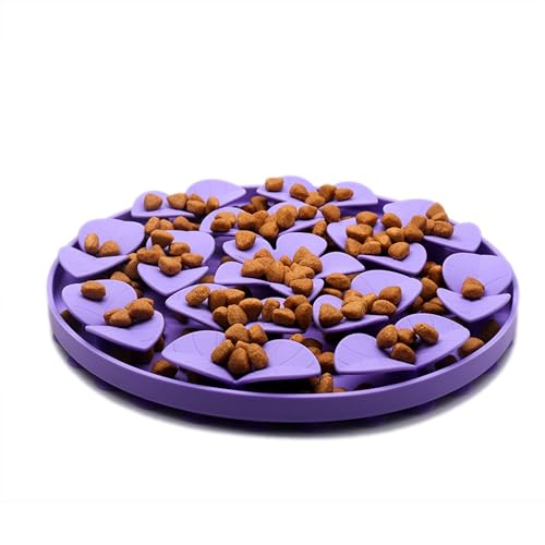 BebeXi leckmatte Katze leckmatte für Hunde schleckmatte hundRunde Blattschnüffel-Slow-Food-Matte, Leckteller für Haustiere, Slow-Food-Utensil(Color:e) von BebeXi