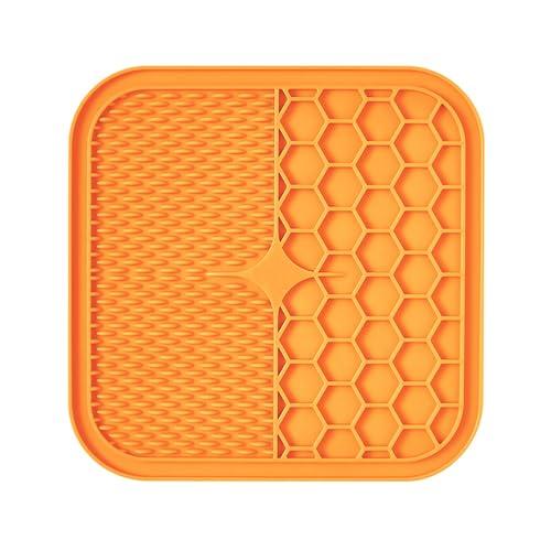 BebeXi leckmatte Katze leckmatte für Hunde schleckmatte hundSaugnapf-Leckpad orange/blau(Color:a,Size:6in) von BebeXi