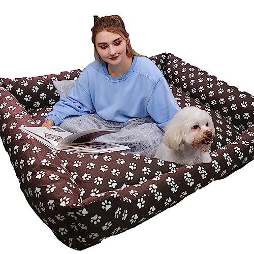 HYQHYX hundebett rund Menschliches Hundebett, 130 cm x 100 cm x 50 cm für Sie und Ihr Haustier, waschbarer Kunststoff zum Schlafen und orthopädisches Hundebett(Color:2,Size:) von BebeXi