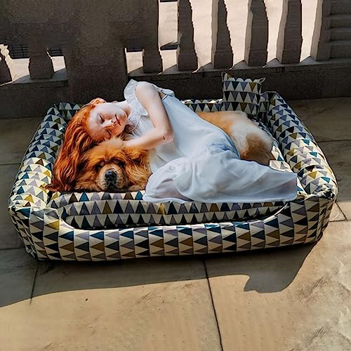 HYQHYX hundebett rund Menschliches Hundebett für Sie und Ihr Haustier, 130 cm x 100 cm x 50 cm, waschbarer synthetischer Stoff zum Schlafen und orthopädisches Hundebett(Color:2,Size:) von BebeXi