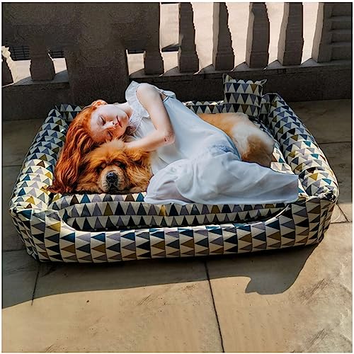 HYQHYX hundebett rund Menschliches Hundebett zum Nickerchen und orthopädisches Hundebett, 130 cm x 100 cm x 50 cm für Sie und Ihr Haustier, waschbarer synthetischer Stoff(Color:1,Size:) von BebeXi