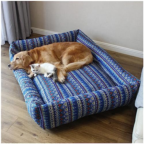 HYQHYX hundebett rund Menschliches Hundebett zum Nickerchen und orthopädisches Hundebett für Sie und Ihr Haustier, 130 cm x 100 cm x 50 cm, waschbarer synthetischer Stoff(Color:1,Size:) von BebeXi