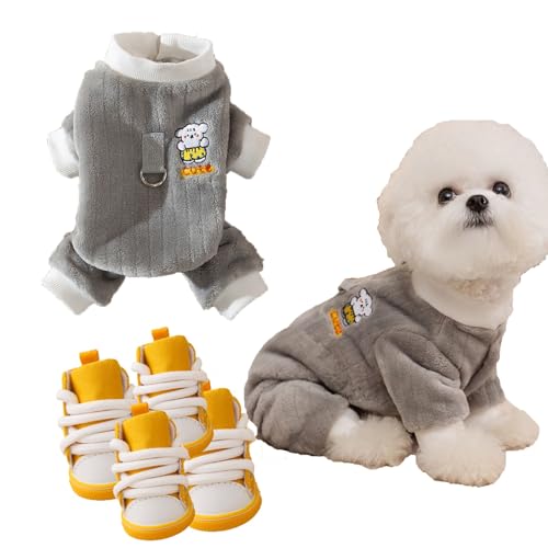 Pullover für Hunde Pullover Hund großExquisit bestickte vierbeinige Kleidung sowie samtige und verdickte warme Winterkleidung Bichon Teddy Kleiner Hund(Color:1,Size:L) von BebeXi