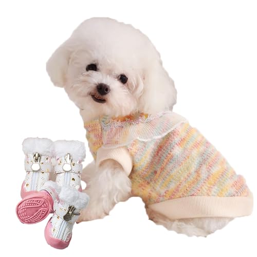 Pullover für Hunde Pullover Hund großHundekleidung Herbst und Winter Sweatshirts Welpen Kleine Hunde Teddypullover Bichon Frise Pomeranian Winter Haustier Welpen Pyjamas(Color:2,Size:L) von BebeXi