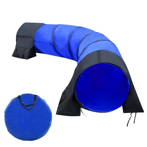 Bebegigi Agility-Tunnel für Hunde, 3 m, mit Sandsäcken, 61 cm, offen, für drinnen und draußen, Agility-Trainingsgerät für große, mittelgroße und kleine Hunde von Bebegigi