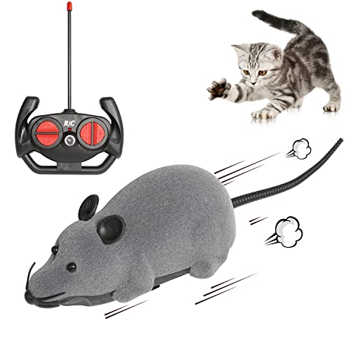 Fernbedienung Ratte Spielzeug -Drahtlose Fernbedienung Maus Spielzeug Gefälschte Riesige Realistische Ratte RC Spielzeug Streich für Halloween Weihnachten Geburtstag Geschenk, Lustige Katze und Hund von Bebester