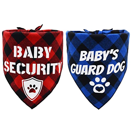 Baby Security Hundehalstuch, Babyschutz, Hunde, kariert, dreieckig, für Haustiere, Babyparty, Foto-Requisiten, Schals, Dekorationen, Blau und Rot von Bebudmedy