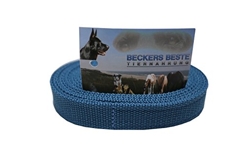 Beckers Beste Tiernahrung Nylonleine Ohne Schlaufe Nylon | Nylon Hundeleine | Nylon Arbeitsleine | Führleine | Trainingsleine | Signal Farben | Langlebig und Sehr Robust (1 m, Rauchblau) von Beckers Beste Tiernahrung