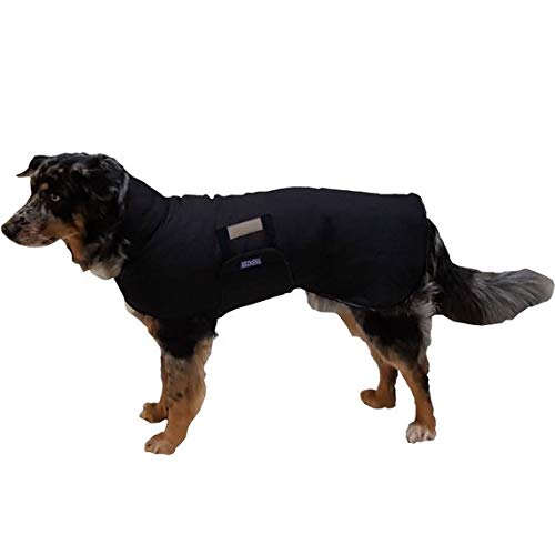 Beckers Beste Tiernahrung - Wasserdichter Hundemantel schwarz mit individueller Größeneinstellung - Regenmantel - Hundejacke für kleine, mittelgroße und große Hunde von Beckers Beste Tiernahrung