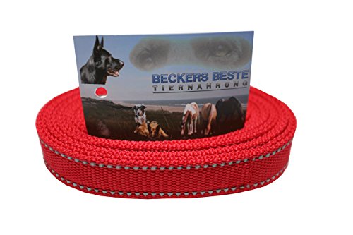 Nylonleine 4 m rot reflektierend mit Schlaufe von Beckers Beste Tiernahrung