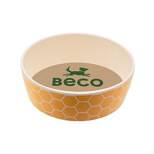 Beco Hundenapf – Futter- und Wassernapf, Bambus, Wabenmuster, groß, 18,5 cm Durchmesser von Beco