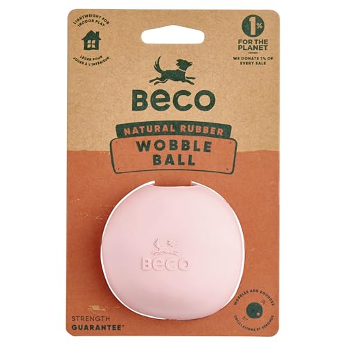 Beco Hundespielzeug - Wackelball, Apportieren, Hüpfball, Leckerliball, Anreicherungsspielzeug, Naturkautschuk - Rosa von Beco