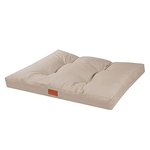 BedDog® Benny Hundebett Komfortables Dickes Kissen, Hunde, Katzen, Oxford-Stoff, Hunde-Sofa, Hunde-Matte, Moderne Hunde-Matratze, beige, L 76x50x10cm von BedDog