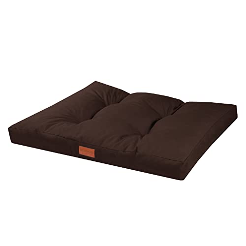 BedDog® BENNY Hundebett Komfortables dickes Kissen, Hunde, Katzen, Oxford-Stoff, Hunde-Sofa Hunde-Matte, Moderne Hunde-Matratze, braun L 76x50x10cm von BedDog