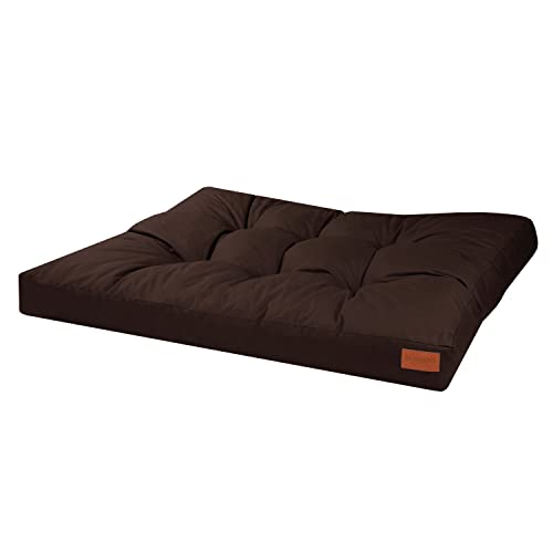 BedDog® Benny Hundebett Komfortables Dickes Kissen, Hunde, Katzen, Oxford-Stoff,Hunde-Sofa Hunde-Matte Moderne Hunde-Matratze, braun XXL 111x89x10 cm von BedDog