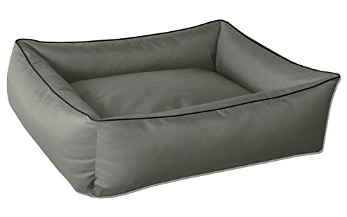 BedDog Hundebett MAX, Hundekissen mit abziehbaren waschbaren Bezug, Hundekorb, Hundesofa, für mitel-große Hunde, L, grau von BedDog