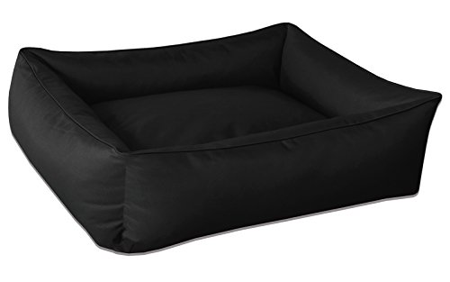 BedDog Hundebett MAX, Hundekissen mit abziehbaren waschbaren Bezug, Hundekorb, Hundesofa, für mitel-große Hunde, XL, schwarz von BedDog