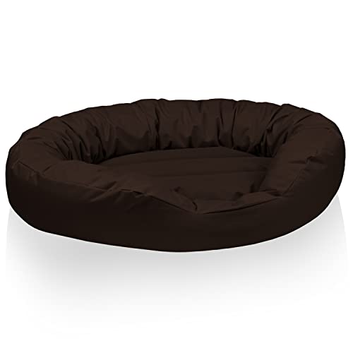 BedDog® Hundebett Sunny, großes Hundekörbchen aus Cordura, waschbares Hundebett mit Rand, Hundekissen oval, Größe L, Chocolate, braun von BedDog