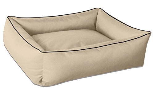 BedDog Hundebett MAX, Hundekissen mit abziehbaren waschbaren Bezug, Hundekorb, Hundesofa, für große Hunde, XXL, beige von BedDog