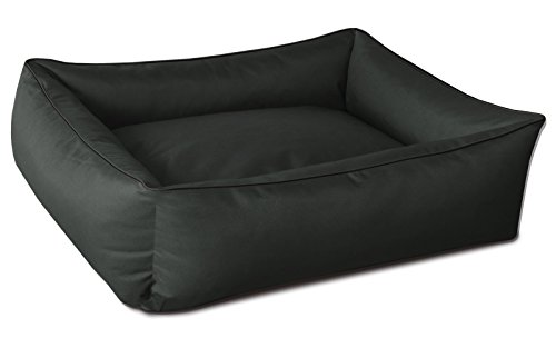 BedDog Hundebett MAX, Hundekissen mit abziehbaren waschbaren Bezug, Hundekorb, Hundesofa, für mitel-große Hunde, L, anthrazit von BedDog