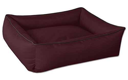 BedDog Hundebett MAX, Hundekissen mit abziehbaren waschbaren Bezug, Hundekorb, Hundesofa, für mitel-große Hunde, XL, Bordeaux von BedDog