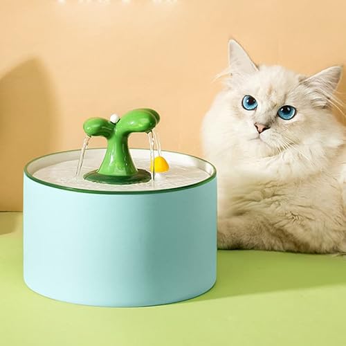 Katzen Trinkbrunnen Keramik, Trinkbrunnen für Hunde Haustier Katzenbrunne rutschfest Automatisch Wasserspender, Haustier trinkbrunnen konzeptiert für Hunde und Katzen 1500ML von Beddingleer