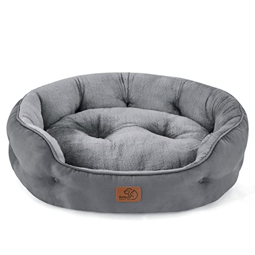 BEDSURE Katzenbett waschbar Katzen Bettchen - 63x53x20cm Katzen Bett grau mit zweiseitig Innenkissen Katzenschlafplatz für Katzen oder kleine Hunde von BEDSURE