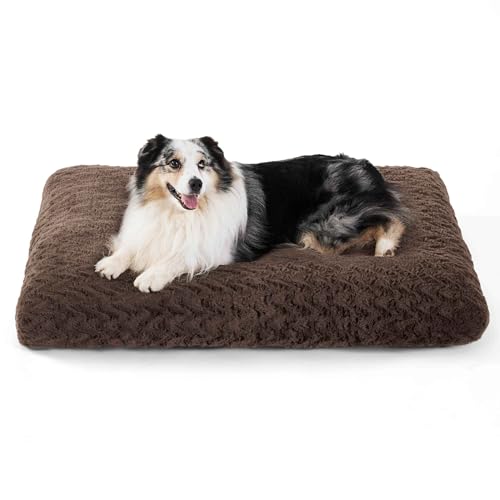 Bedsure waschbar Hundebett, 104x74 cm, braun von BEDSURE