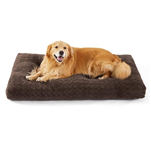 Bedsure waschbar Hundebett, 121x76 cm, braun von BEDSURE