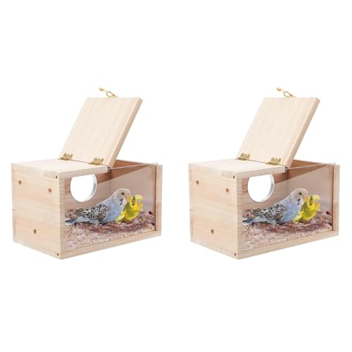 2X Sittich Nistkasten Transparent Vogelhaus für Käfig Brutkasten für Papageien Sittiche Nymphensittiche Nymphensittiche Lovebirds von Beelooom