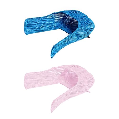 Beelooom 2-Teilige Katzenmaulkörbe für Haustiere, Anti-Maulkörbe, Atmungsaktives Mesh-Haustier-Reisewerkzeug, Nylon, Blau und Rosa von Beelooom