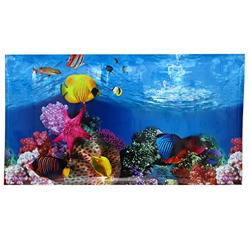 Aquarium-Hintergrundpapier, HD-Bild, dreidimensionale Aquarium-Tapete, Hintergrundmalerei, doppelseitig, dekorativer Aquarium-Aufkleber (50 x 82 cm) von Beelooom