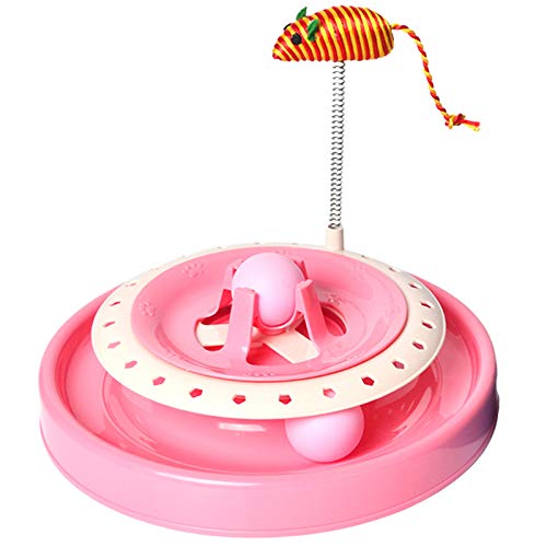 Beelooom Hunde Spielzeug Katze Platten Spieler Spielzeug Katze Puzzle VerrüCkte Spiel Platte Maus Katze FUUNY Spielzeug Platten Spieler Ball Haustier Katze Spielzeug Rosa von Beelooom