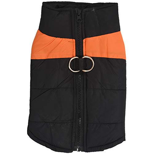 Wasserdichter Haustier-Hundewelpen-Weste-Jacken-Kleidungs-Warmer Winter-Hundekleidungs-Mantel (Orange + Schwarzes) 5XL von Beelooom