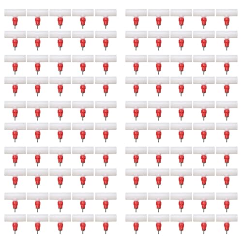 Hühnernippel T-Armaturen – vollautomatisches Geflügel-Bewässerungs-Set, Hühner-Wassertränker, 200 Stück von Beelooom