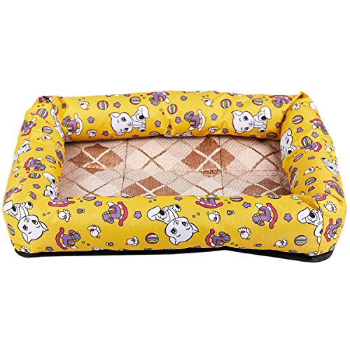 Sommer EIS Seide Kühle Atmungsaktive Oxford Tuch Matte Zwinger Wasserdicht Kühle Hunde Bett Sommer Haustier Katze Schlaf Matte Sofa Gelb S von Beelooom