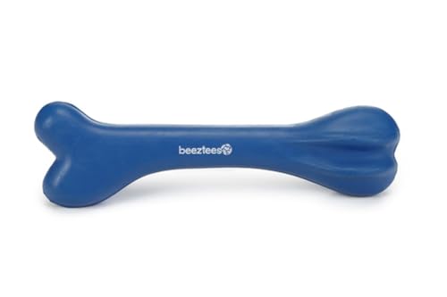 BEEZTEES 625928 Hundespielzeug: Vollgummi Knochen 20cm BLAU von Beeztees