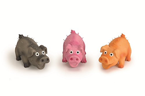 BEEZTEES Hundespielzeug: 6 Schweine PIGLETS aus Latex 10cm #0621073 von Beeztees