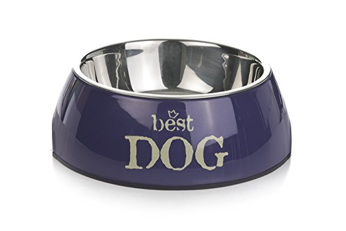 Beeztees 650341 Melamin Napf Rund Best Dog, 18 x 6.5 cm, blau von Beeztees