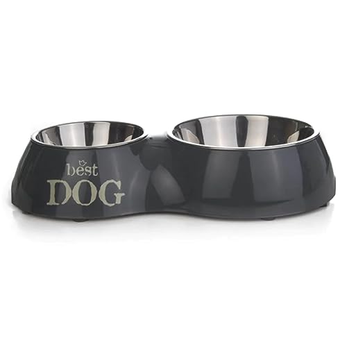 Beeztees 650395 Melamin Dinerset Best Dog, 31 x 17.5 cm, grau von Beeztees