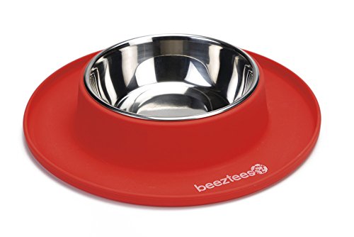 Beeztees 650648 Napf Silikon Edelstahl, 24 x 4.5 cm, rot von Beeztees