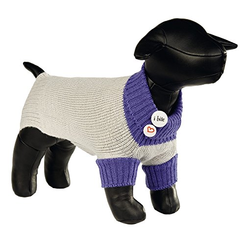 Beeztees 766026 Hundepullover Lucky Größe 46 cm, grau/violett von Beeztees