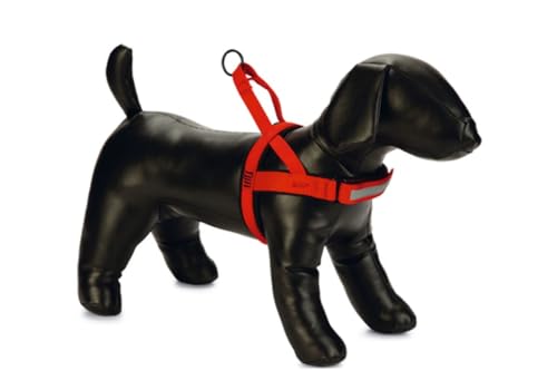 Beeztees Parinca - Premium Hund Geschirr - Nylon - rot - 82-105 cm x von Beeztees