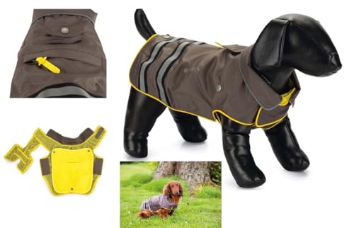 Beeztees Seja - Hunde Regenmantel - grau/gelb - 56 cm von Beeztees