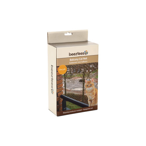 Beeztees Transparentes Katzennetz für den Balkon - 4 x 3 m von Beeztees