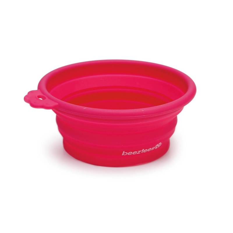 Beeztees faltbarer Silikonnapf rosa 14x12,5cm von Beeztees